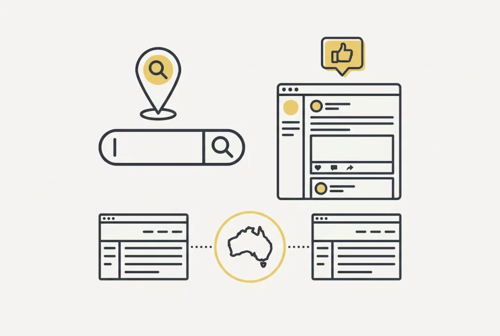 Professional header image for comparison analysis: Facebook Ads vs Google Ads for Local Australian Businesse...